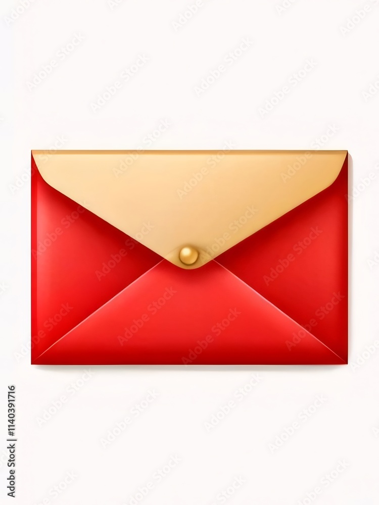 Red and gold envelope isolated on white background. Red and gold envelope isolated on white background.