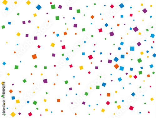 Rainbow Squares Confetti. Vector illustration.