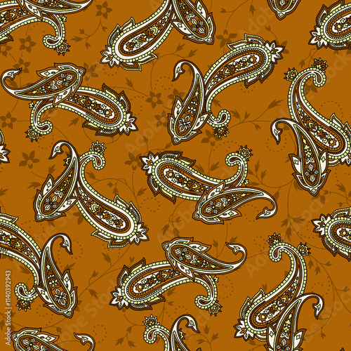 seamless pattern with hand drawn flowers
