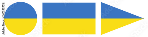 Ukraine flag, circle flag of Ukraine, Ukraine flag, triangle flag