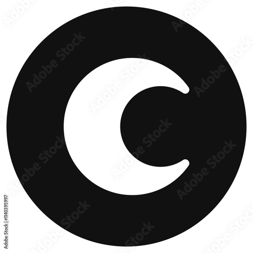Editable vector crescent moon icon. Part of a big icon set family. Perfect for web and app interfaces, presentations, infographics, etc