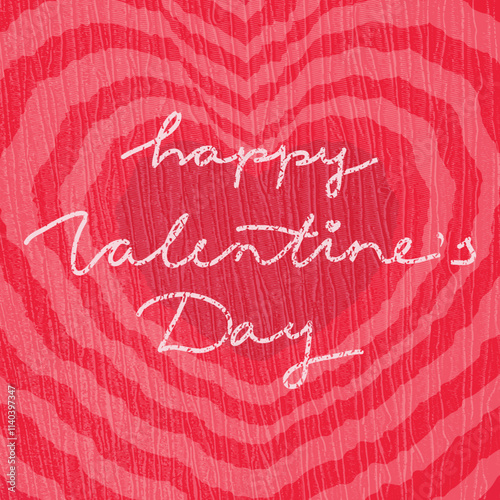 Happy Valentines Day greeting card with calligraphy on textile imitated background. Love card, cover, template. Vector illustration