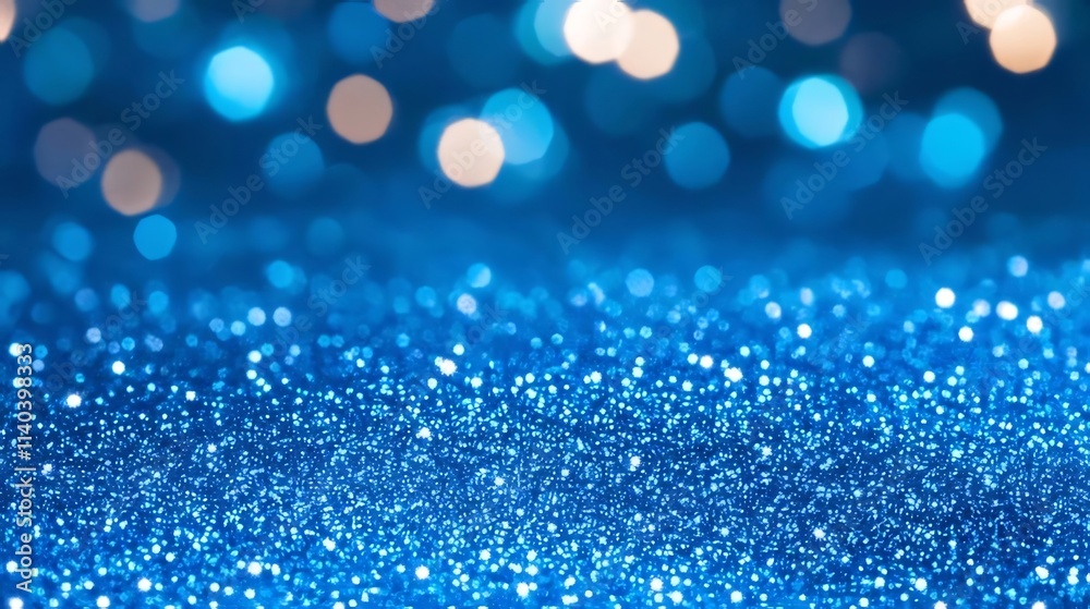 Sparkling blue glitter background with bokeh lights. Sparkling blue glitter background with bokeh lights.