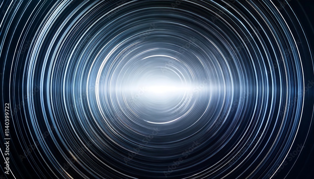 Fototapeta premium Abstract light vortex with concentric circular lines.