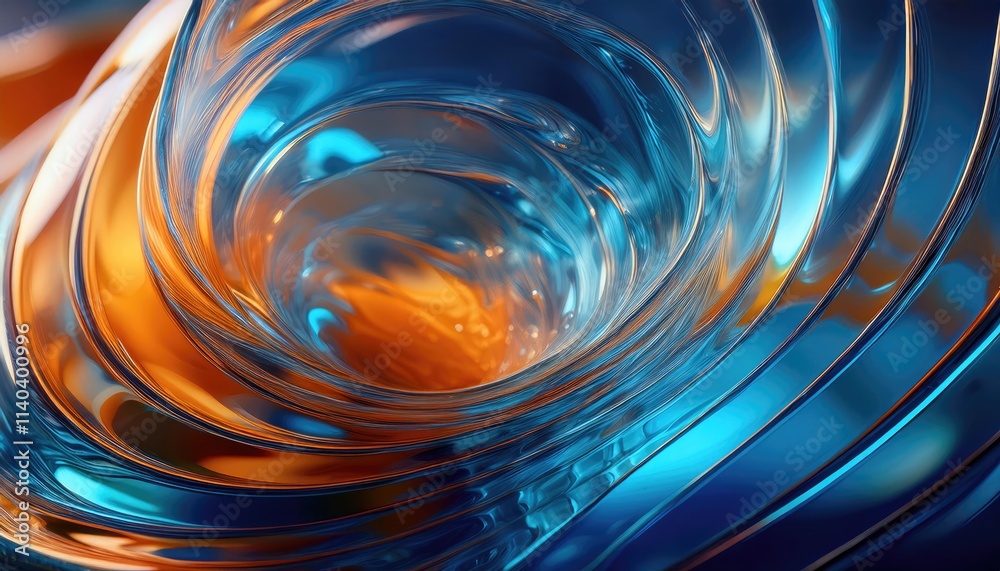 Fotografie Abstract Swirling glass Wave
