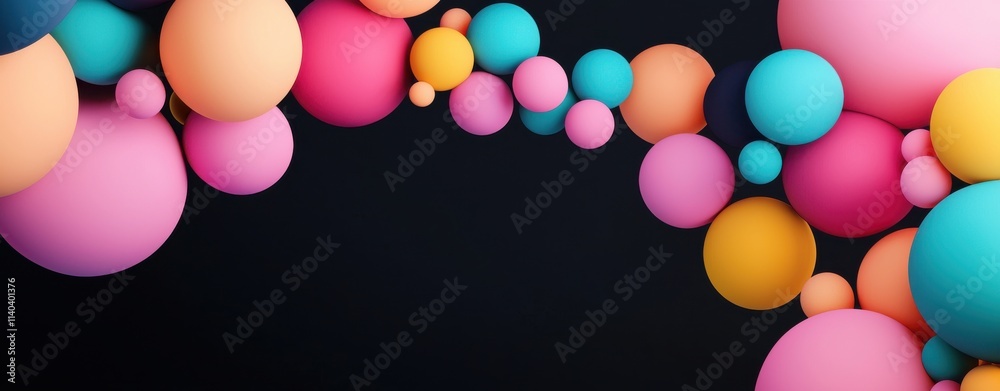 A vibrant design featuring colorful spheres on a dark background, creating a playful and dynamic visual effect. A vibrant design featuring colorful spheres on a dark background, creating a playful and dynamic visual effect.