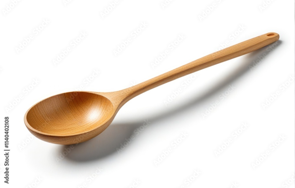 Wooden cooking spoon on a light background showcasing craftsmanship in kitchen utensils Wooden cooking spoon on a light background showcasing craftsmanship in kitchen utensils