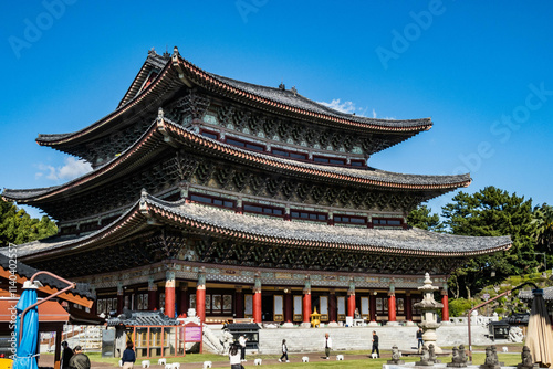 Yakcheonsa Temple along the Jeju Olle Trail, Seogwipo, Jeju Island, South Korea photo