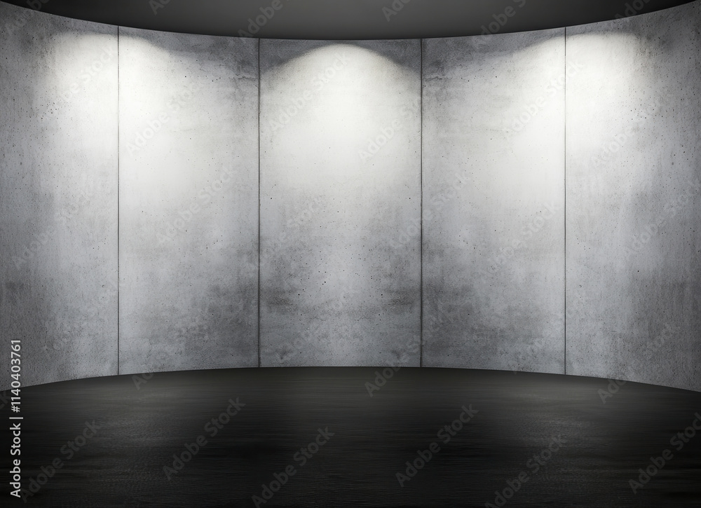 Dark Gray Concrete Wall and Floor with Subtle Lighting for Empty Background Dark Gray Concrete Wall and Floor with Subtle Lighting for Empty Background