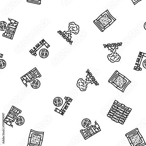 wood pellets timber plywood vector seamless pattern thin line illustration
