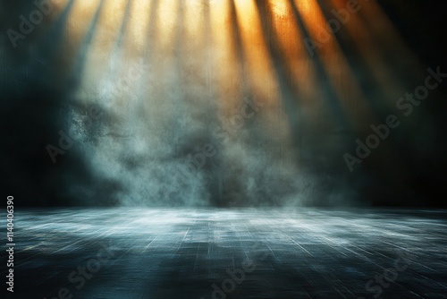 Bright beams of light illuminating a stage backdrop  for themed gatherings and club decorations