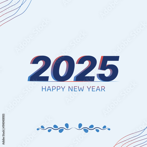 Happy New Year 2025 lettering design