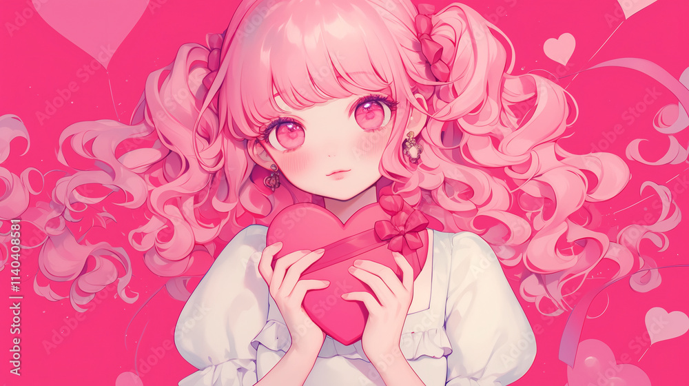 cute kawaii anime cartoon valentine background month of love cute kawaii anime cartoon valentine background month of love