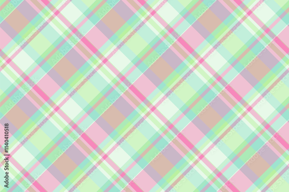 Everyday seamless pattern plaid, gift card check texture tartan. Minimalist textile background vector fabric in light and pastel colors.