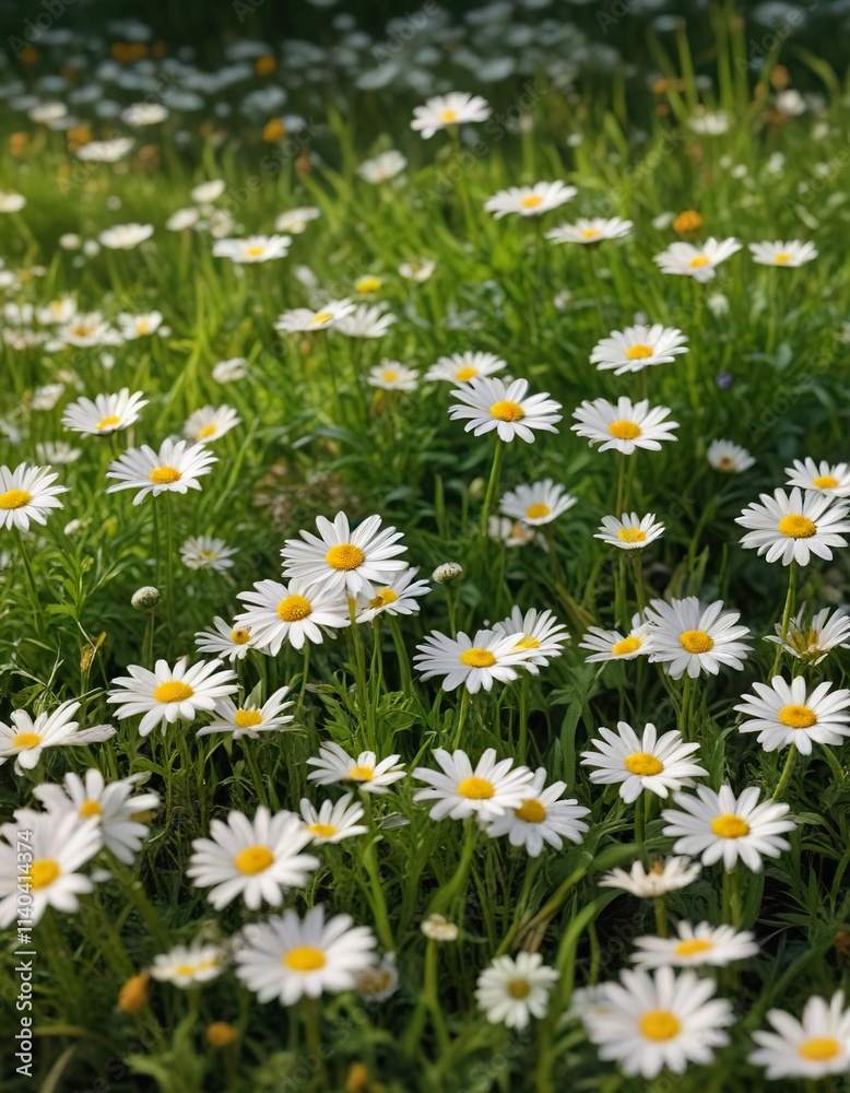 A postcard with no address found between daisies and grass, daisies, blank, borderless A postcard with no address found between daisies and grass, daisies, blank, borderless