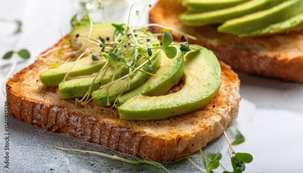 Avocado on toast with cress Avocado on toast with cress