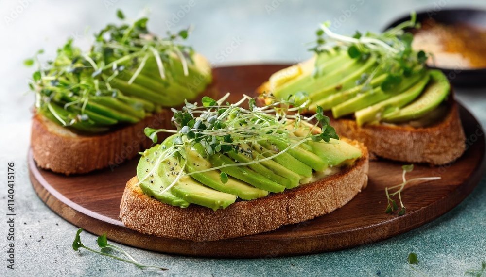 Avocado on toast with cress Avocado on toast with cress