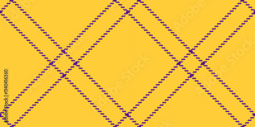 Heritage vector plaid fabric, sexual textile pattern seamless. Flowing texture background check tartan in sunglow and violet colors.