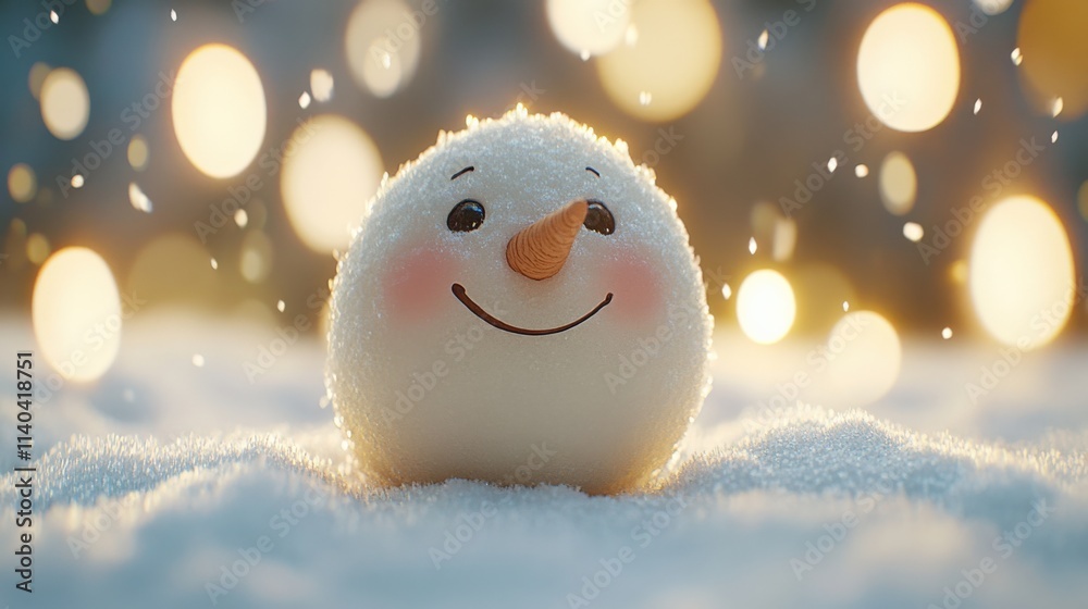 Cheerful Snowman in Winter Wonderland Cheerful Snowman in Winter Wonderland