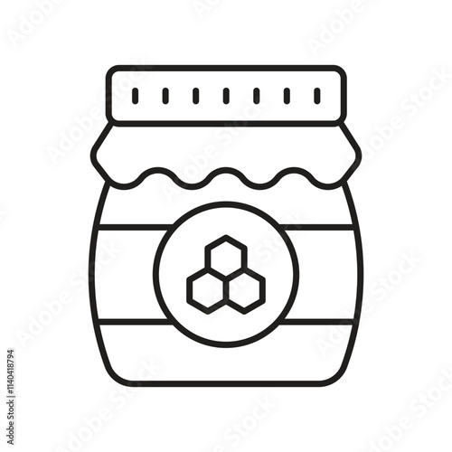 Honey line icon with white background vector stock illustration