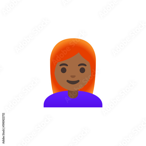 Smiling Woman with Red Hair Emoji
