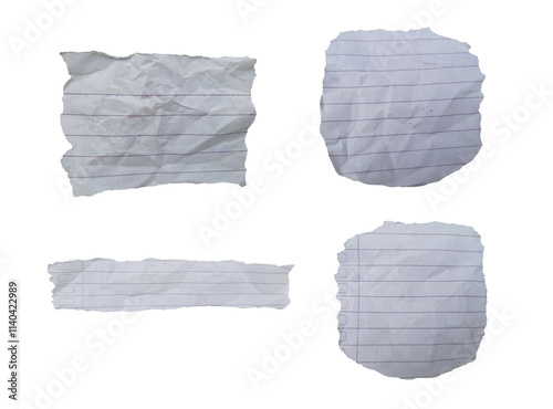 set of torn paper with transparent background