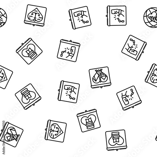 international holiday day vector seamless pattern thin line illustration