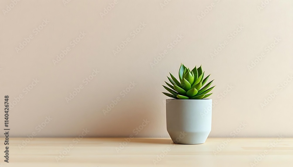Minimalist Succulent in White Pot Minimalist Succulent in White Pot