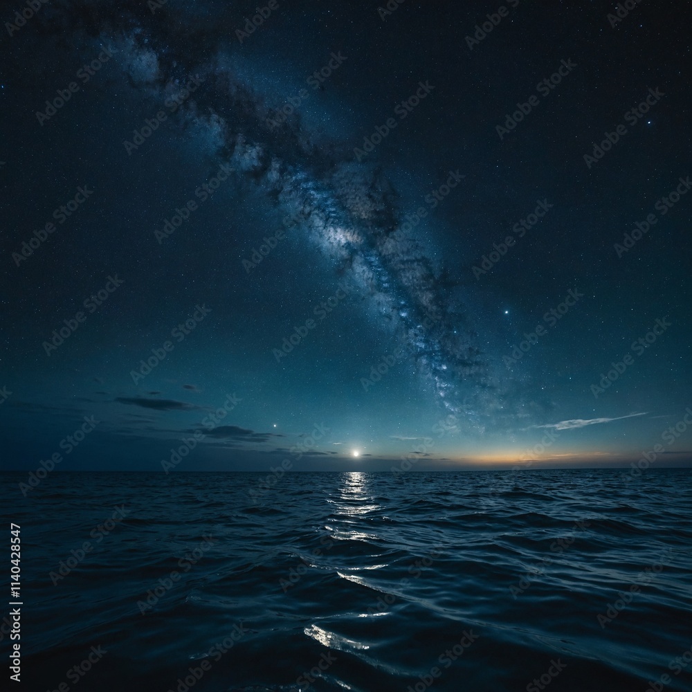 night sky and sea night sky and sea