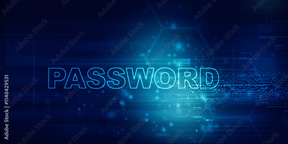 Fototapeta premium 2d illustration abstract password digital background