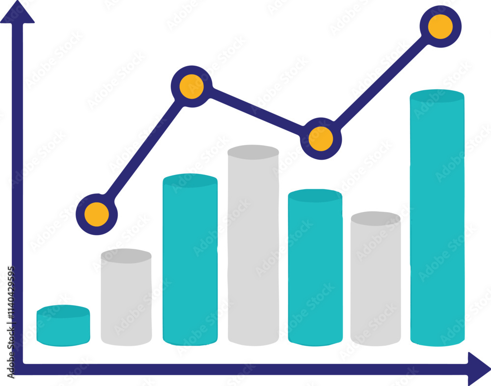 A Simple, Colorful Bar Graph Depicts a Positive Upward Trend A Simple, Colorful Bar Graph Depicts a Positive Upward Trend