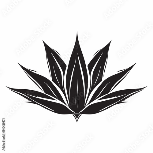 Agave cactus plant silhouette vector icon illustration