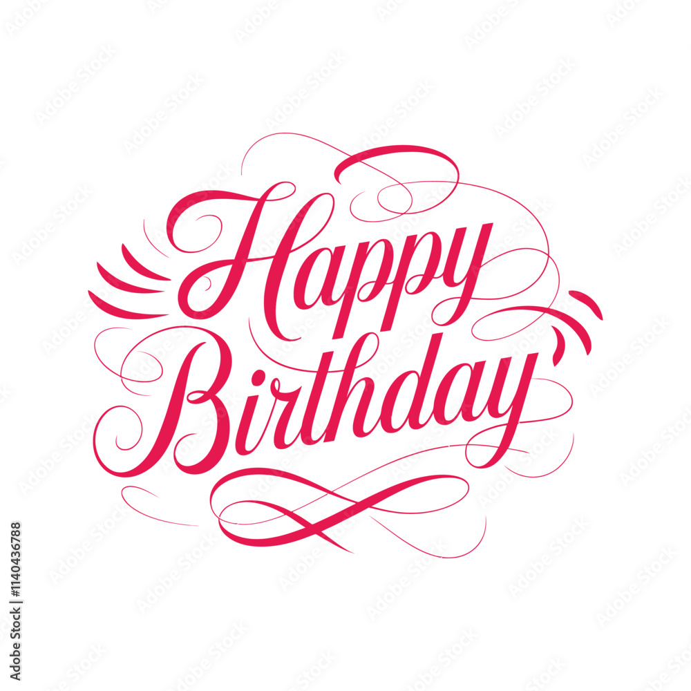 Fototapeta premium Happy Birthday Typography Lettering Design.
