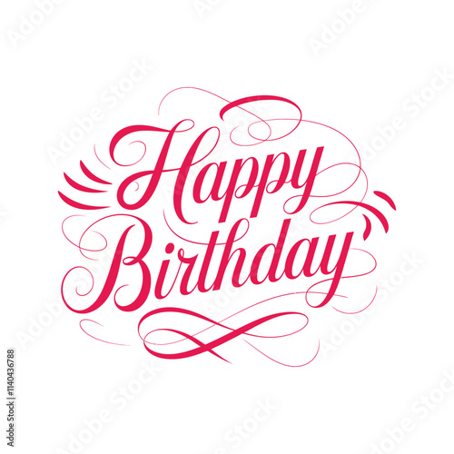 Happy Birthday Typography Lettering Design.