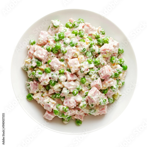 Plate of Creamy Ham and Pea...