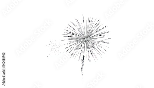 A stylized depiction of fireworks bursting in the air, creating a festive atmosphere.
