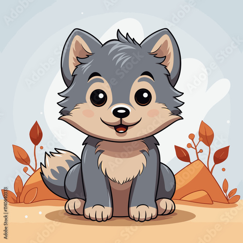 Wolf cute illustration