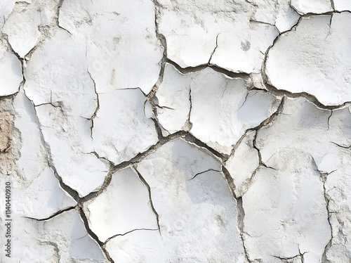 Wallpaper Mural Cracked white wall texture revealing layers of worn paint and plaster over time Torontodigital.ca