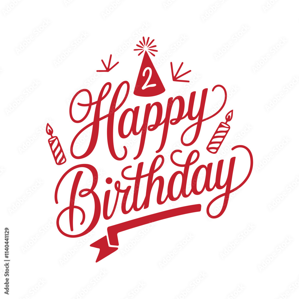 Fototapeta premium Happy Birthday Typography Lettering Design.