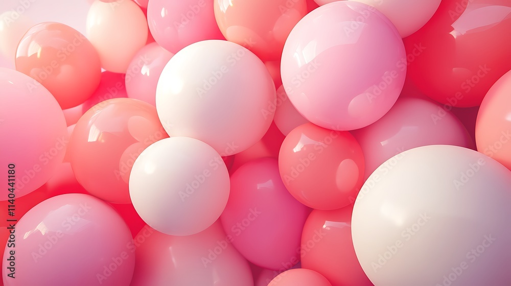 Pink Balloons Close Up Photo Vibrant Colors. AI Generated Pink Balloons Close Up Photo Vibrant Colors. AI Generated