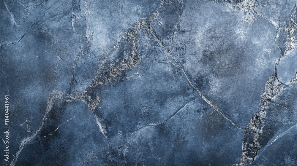 Fototapeta premium Dark Blue Marble Texture with Intricate Veins and Patterns