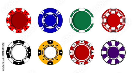 Isolated Casino Chips illustration design, Gamble graphic elements, Entertainment clip art, Poker Chips, Editable vector stock