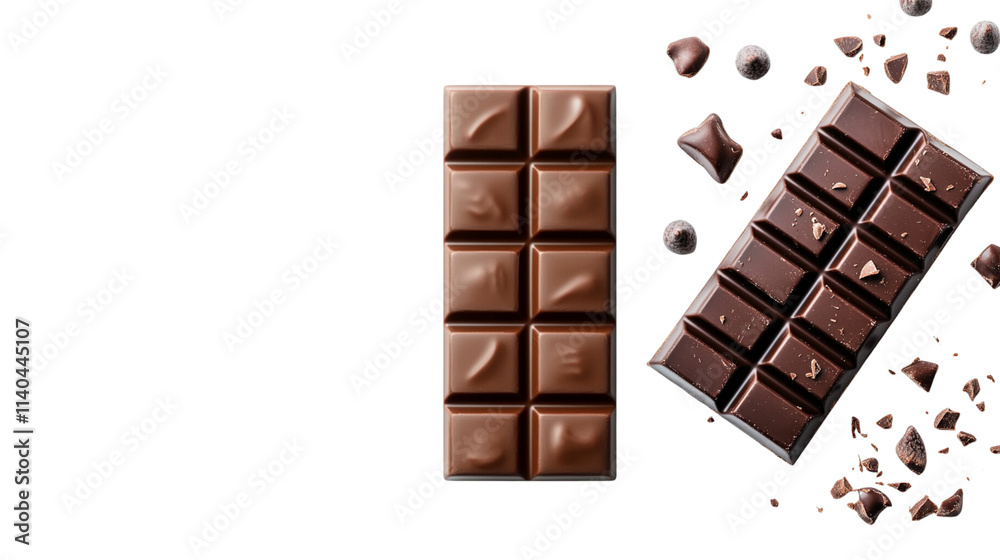 Chocolate bars isolated on white background. Chocolate bars isolated on white background.