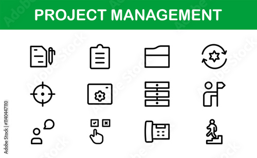 Wallpaper Mural Versatile Project Management Icons - Designed for Task Management, Scheduling, and Team Tools Torontodigital.ca