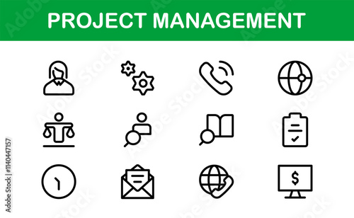 Versatile Project Management Icons - Designed for Task Management, Scheduling, and Team Tools photo