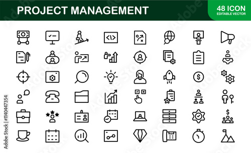 Versatile Project Management Icons - Designed for Task Management, Scheduling, and Team Tools photo