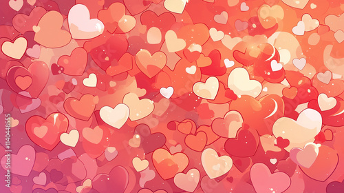 cute kawaii anime cartoon valentine background month of love