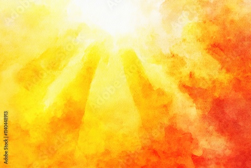 Warm watercolor sunrise with soft gradients and texture