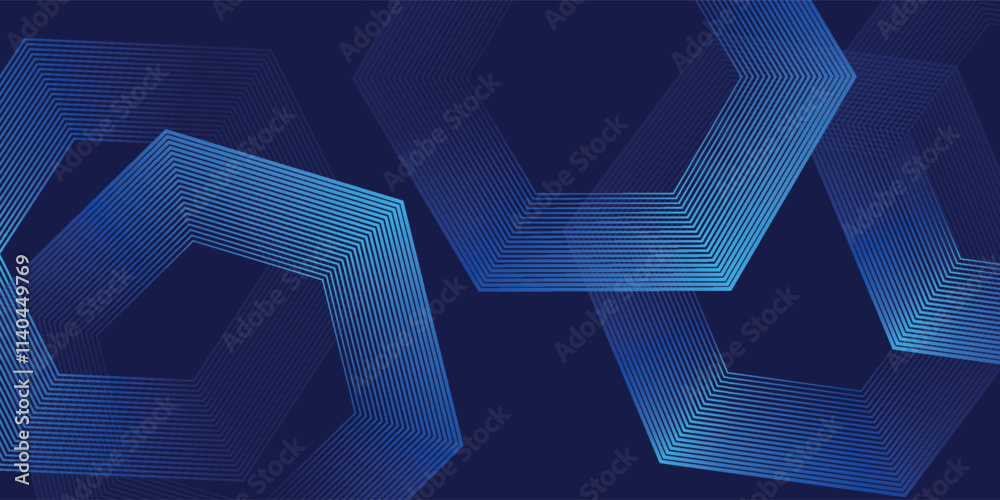 Abstract blue glowing geometric lines on dark blue background. Modern shiny blue circle lines pattern. Futuristic technology concept. Suit for cover, poster, Abstract blue glowing geometric lines on dark blue background. Modern shiny blue circle lines pattern. Futuristic technology concept. Suit for cover, poster,