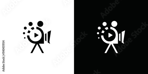 simple vector video shooting logo